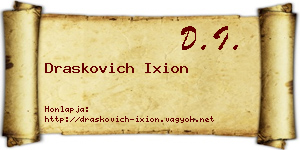 Draskovich Ixion névjegykártya